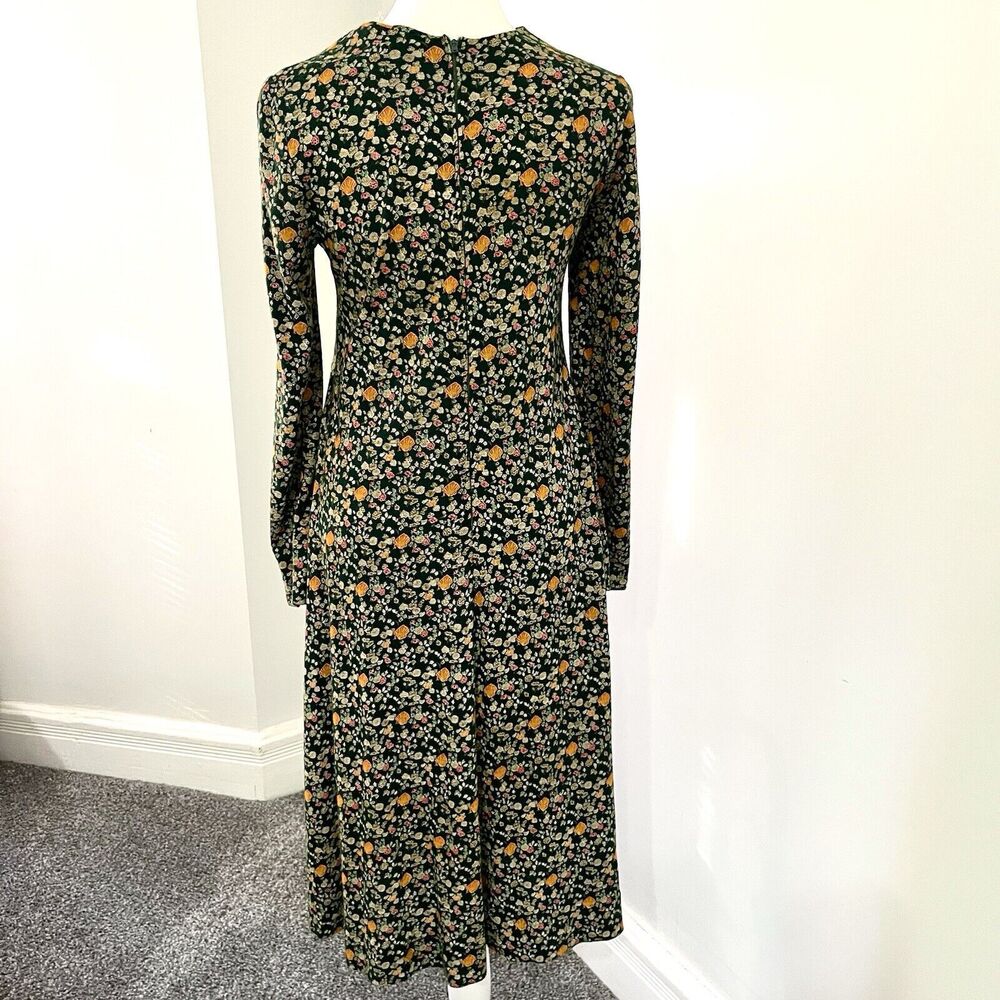 Diane Von Furstenberg Vintage Saks Fifth Avenue Knit Dress Size 8 Green Floral - Picture 6 of 16